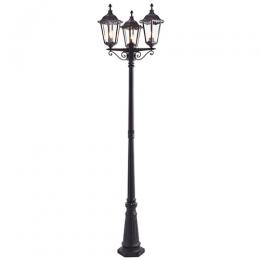 LED 3 Headed Lamp Post Black 