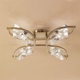 358-13369 Letezia 4 Light Ceiling Light Antique Brass 