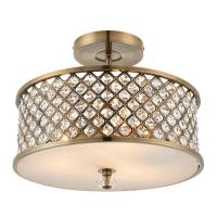 733-13480  3 Light Flush Ceiling Light Antique Brass