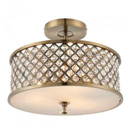 733-13480  3 Light Flush Ceiling Light Antique Brass 