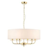 733-13483  6 Light Ceiling Light Brass Effect