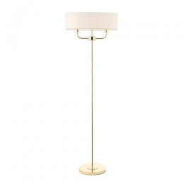 733-13485  2 Light Floor Lamp Brass Effect 