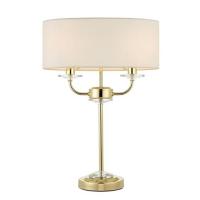 733-13486  2 Light Table Lamp Brass Effect