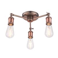 734-13519  3 Light Ceiling Light Aged Pewter and Aged Copper