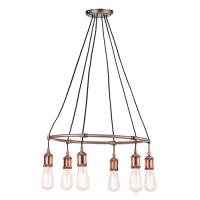 734-13538  6 Light Ceiling Light Aged Pewter and Aged Copper