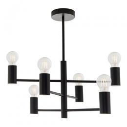 733-13552  6 Light Ceiling Light Matt Black 