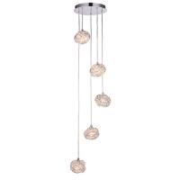 734-13584  5 Light Pendant Ceiling Light Polished Chrome