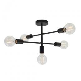 733-13596  5 Light Ceiling Light Matt Black 