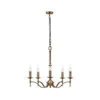 365-13688 Serena LED 5 Light Pendant Ceiling Light Antique Brass