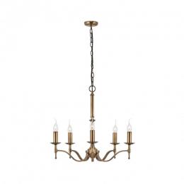 365-13688 Serena LED 5 Light Pendant Ceiling Light Antique Brass 