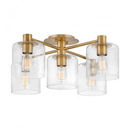 186-13776 Azzini 5 Light Ceiling Light Heritage Brass 