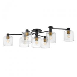 186-13779 Azzini 7 Light Ceiling Light Black and Heritage Brass 