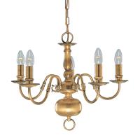 741-1845 Flora LED 5 Light Ceiling Light Antique Brass