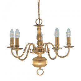 741-1845 Flora LED 5 Light Ceiling Light Antique Brass 