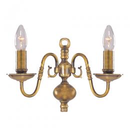 741-1846 Flora LED 2 Light Wall Light Antique Brass 