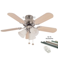 Fantasia 110187 Capri 36 inch Capri Combi Ceiling Fan Stainless Steel