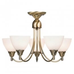 734-3366 Alberto LED 5 Light Ceiling Light Antique Brass 