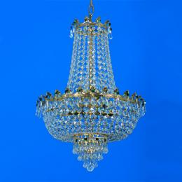 340-4080  LED 8 Light Crystal Chandelier Gold Plated 