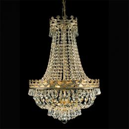 340-4082  LED 8 Light Crystal Chandelier Gold Plated 