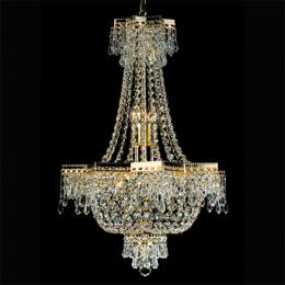 340-4083  LED 5 Light Crystal Chandelier Gold Plated 