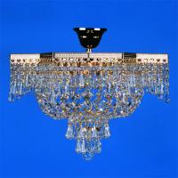 340-4086  LED 7 Light Crystal Chandelier Gold Plated