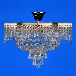 340-4086  LED 7 Light Crystal Chandelier Gold Plated 