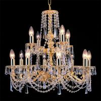 340-4088  LED 12 Light Crystal Chandelier Gold Plated