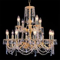 340-4089  LED 15 Light Crystal Chandelier Gold Plated