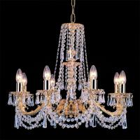 340-4091  LED 5 Light Crystal Chandelier Gold Plated