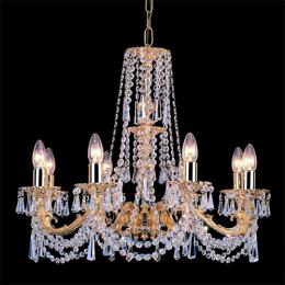 340-4091  LED 5 Light Crystal Chandelier Gold Plated 