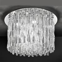 211-4147 Gianni LED 12 Light Chrome and Twisted Glass Ceiling Light