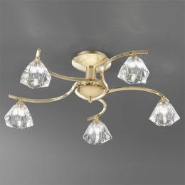 212-4153 Tonoli LED 5 Light Ceiling Light Brass Finish 