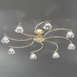 212-4154 Tonoli LED 8 Light Ceiling Light Brass Finish 