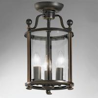 211-4270 Papini LED 3 Light Flush Lantern Antique Bronze