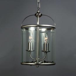 338-4281  LED 2 Light Lantern Satin Chrome 