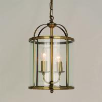 338-4282  LED 2 Light Lantern Antique Brass