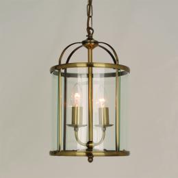 338-4282  LED 2 Light Lantern Antique Brass 