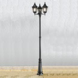 211-4562 Borelli LED 3 Light Outdoor Lamp Post Matt Black 