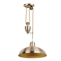 734-4645 Porelli LED Rise and Fall Pendant Light Antique Brass