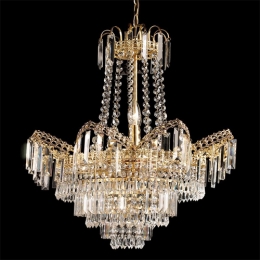 733-4825 Aglio LED 9 Light Crystal Chandelier Gold 