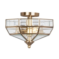 180-5305 Olmo LED Semi-Flush Ceiling Light Antique Brass