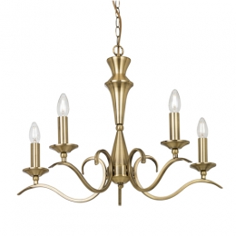 733-5889 Grabbi LED 5 Light Ceiling Light Antique Brass 