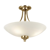 734-5996 Victoria LED Semi-Flush Ceiling Light Antique Brass