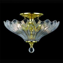 340-6046  LED Semi-Flush Ceiling Light Polished Brass 