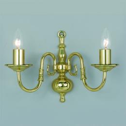 LED 2 Light Wall Light Polished Brass 