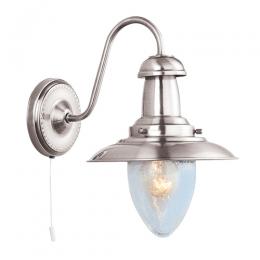 741-6635 Fiore LED Fisherman Wall Light Satin Silver Finish 