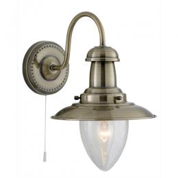 741-6636 Fiore LED Fisherman Wall Light Antique Brass 