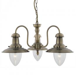 741-6637 Fiore LED 3 Light Fisherman Ceiling Light Antique Brass 