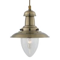 741-6644 Fiore LED Fisherman Pendant Light Antique Brass