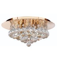 741-6658 Iaconi LED Small Semi-Flush Ceiling Light Gold Finish